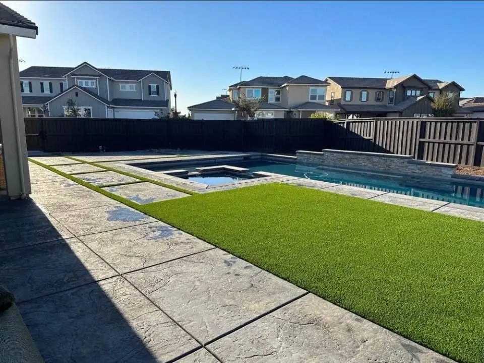 stamped concrete pool deck project in Albuquerque, NM